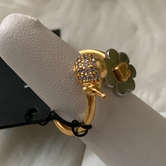 KATE SPADE Garden Glam Dual Tone Ring Sz 5 - Picture 3 of 3